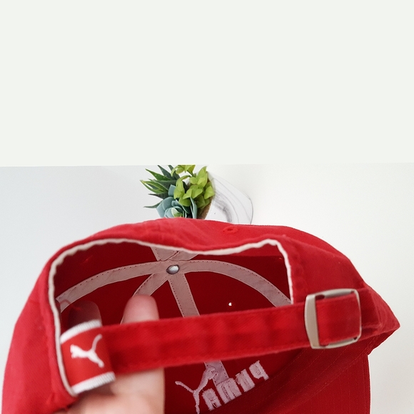 Puma❤Red Cotton Cap/Hat W/ Curved Brim Adjustable Size - Picture 8 of 10